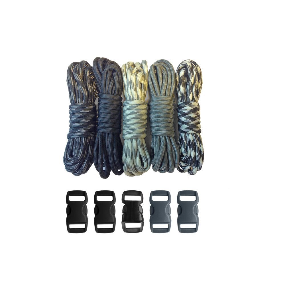 PARACORD PLANET Survival and Emergency Paracord Bracelet Kits (Cobra Braid Instructions Included) Unique Kits Ranging from 30 to 200 Feet in Total Length of Cord (Batman)