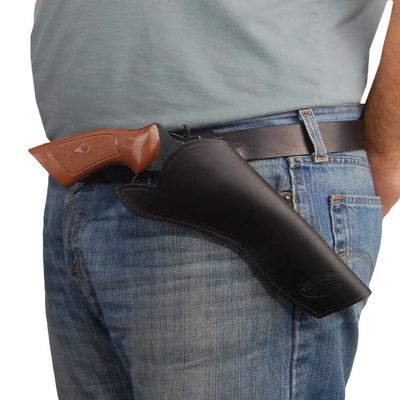 Barsony Black Leather Cross-Draw Gun Holster for 6" COLT THREEFIVE-Seven Right