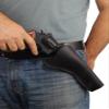 Barsony Black Leather Cross-Draw Gun Holster for 6" EAA WINDICATOR Left view 4