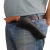 Barsony Black Leather Cross-Draw Gun Holster for 6" Ruger SP101 6 Shot Left view 1