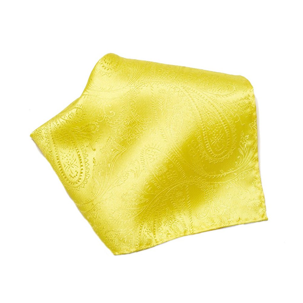 Vesuvio Napoli YELLOW Paisley Design Men's Hankerchief Pocket Square Hanky Men's Handkerchiefs