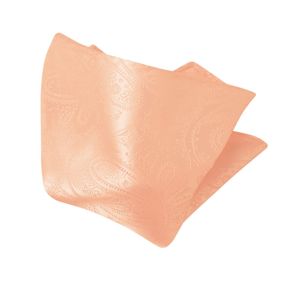 PEACH PAISLEY Design Handkerchief Pocket Square Hanky Men's Suit Scarf Hankies