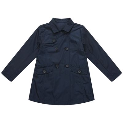 Richie House Girl's Double-Breasted Coat with Lapel Collar RH1668-1/2 Navy