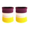 Couver Multi-Colors Mens Womens Sports Wristbands Sweatbands, 1 Pair, Bright Yellow/White/Purpl view 1