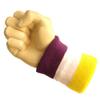 Couver Multi-Colors Mens Womens Sports Wristbands Sweatbands, 1 Pair, Bright Yellow/White/Purpl view 2