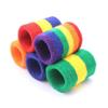 Couver Multi-Colors Mens Womens Sports Wristbands Sweatbands, 1 Pair, Bright Yellow/White/Purpl view 4