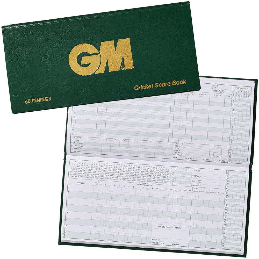 Gunn & Moore GM 60 Innings Scorebook - Green, 60-Inch