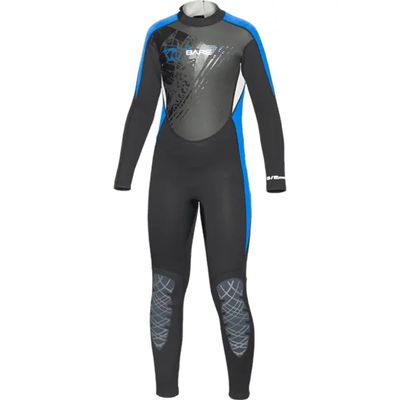 BARE Manta Kid's Wetsuit, 3/2mm Thickness, Full Length. Durable, Comfortable fit - Blue 08