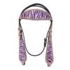 HILASON Western Horse Leather Headstall Tack Zebra | for Horses Headstalls view 1