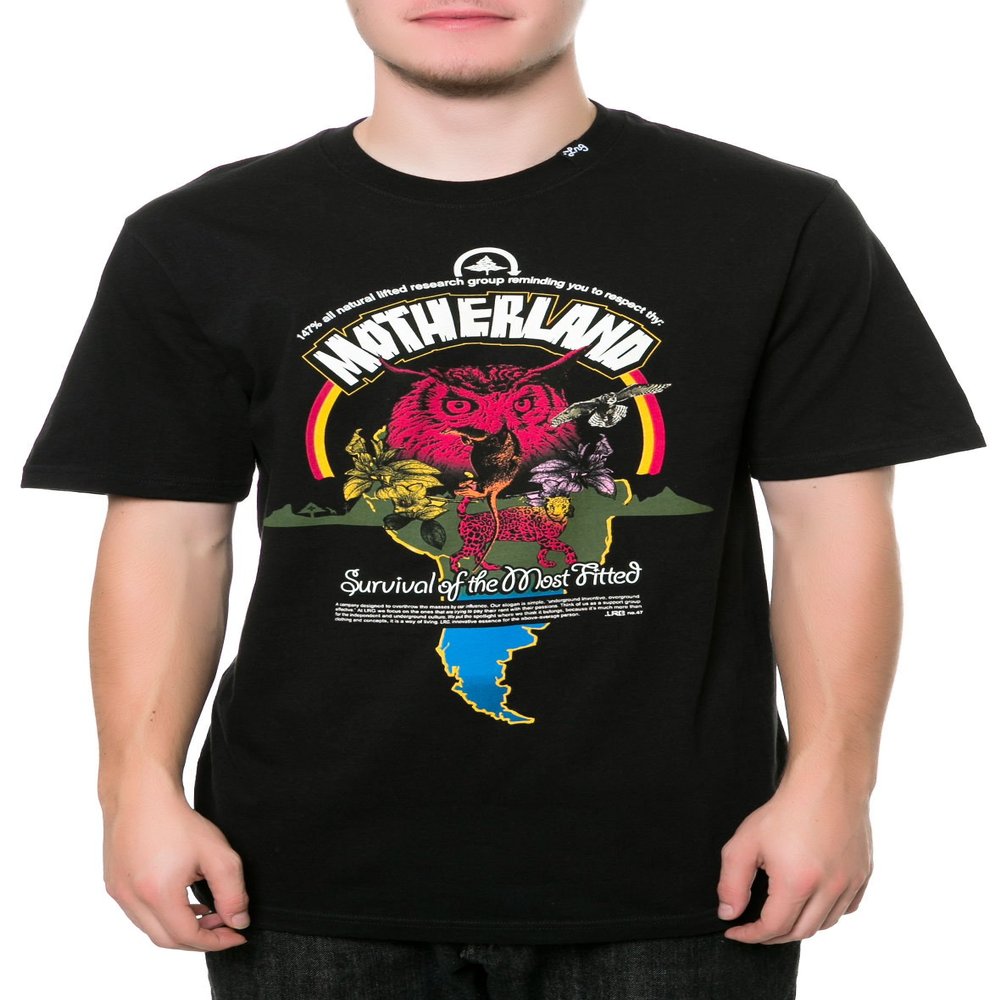 LRG Men's Motherland Survival T-Shirt, Black, Medium
