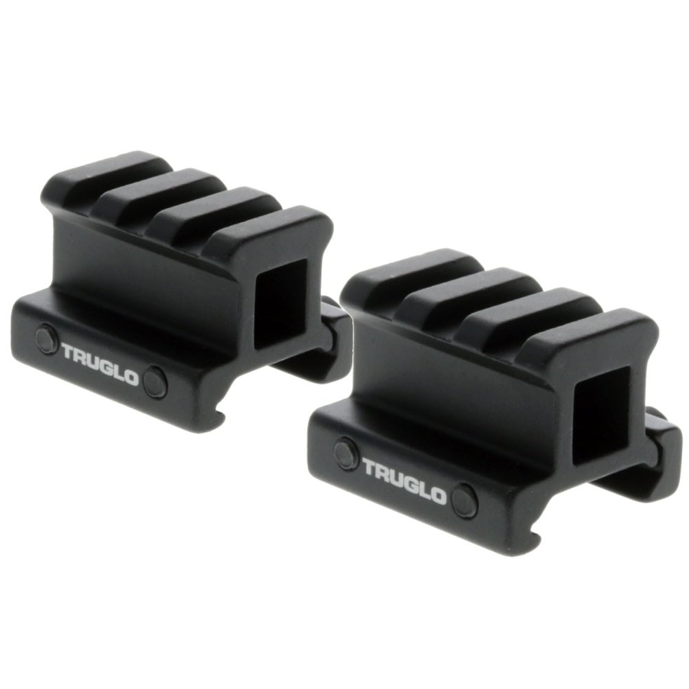 TRUGLO Tactical Hunting Shooting Versatile Lightweight Durable Aluminum Picatinny Riser Mount for Scopes & Dot Optics, 2 Piece - 1.36" Long x 0.75" high