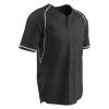 Champro Cycle Dri Gear 2 Faux Button Polyester Jersey - Baseball, Softball, Youth Small, Black, White view 1