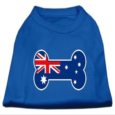 Bone Shaped Australian Flag Screen Print Dog Shirt Blue XXXL (20)