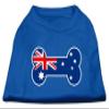 Bone Shaped Australian Flag Screen Print Dog Shirt Blue XL (16) view 1