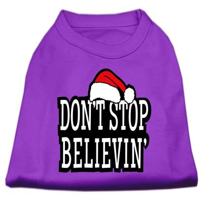 Don't Stop Believin' Dog Shirt Purple XL (16)
