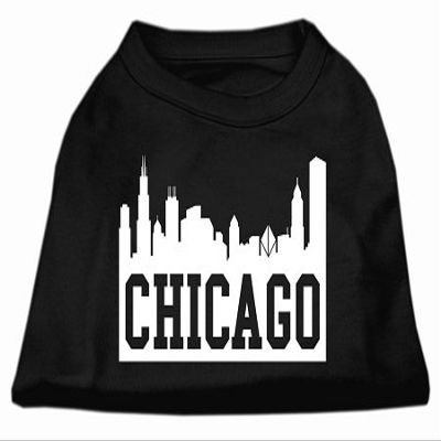 Chicago Skyline Screen Print Shirt Black XXL 18