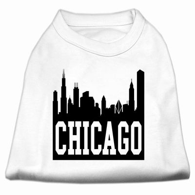 Chicago Skyline Design Print Dog Shirt White XL (16)
