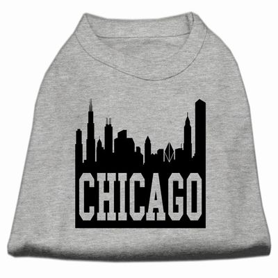 Chicago Skyline Screen Print Shirt Grey Lg 14