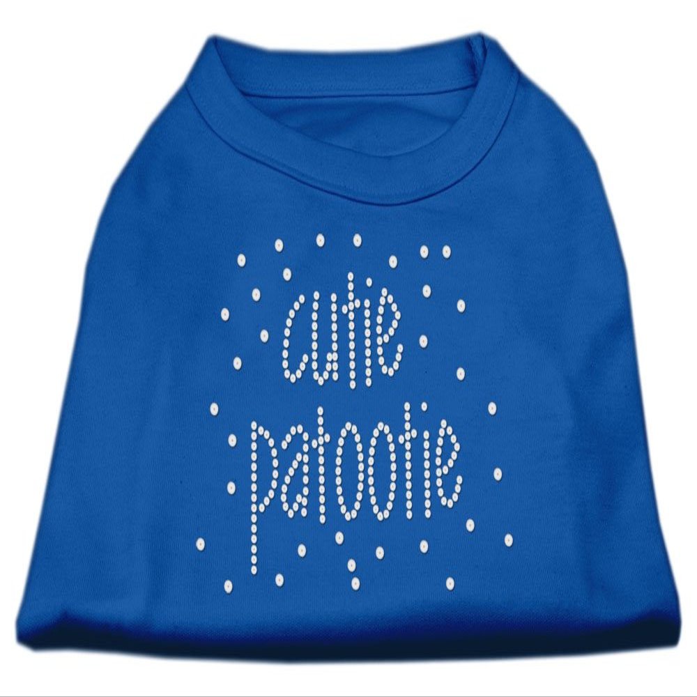 Cutie Patootie Rhinestone Dog Shirt Blue XL (16)