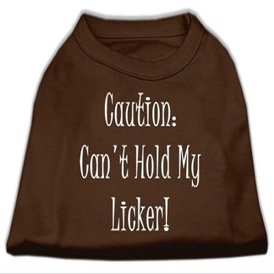 Can't Hold My Licker Screenprint Dog Shirt Brown Med (12)