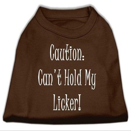 Can't Hold My Licker Screenprint Dog Shirt Brown Med (12)