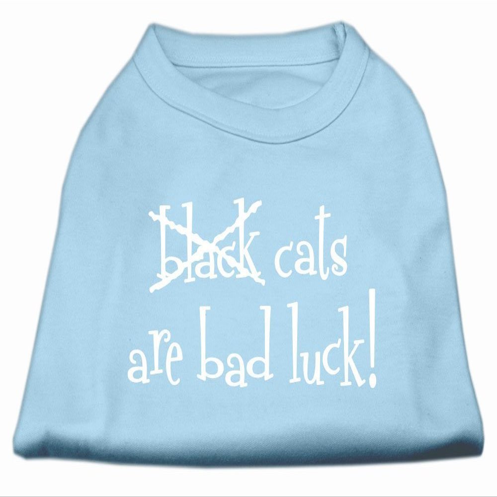 Black Cats are Bad Luck Screen Print Shirt Baby Blue XXL 18