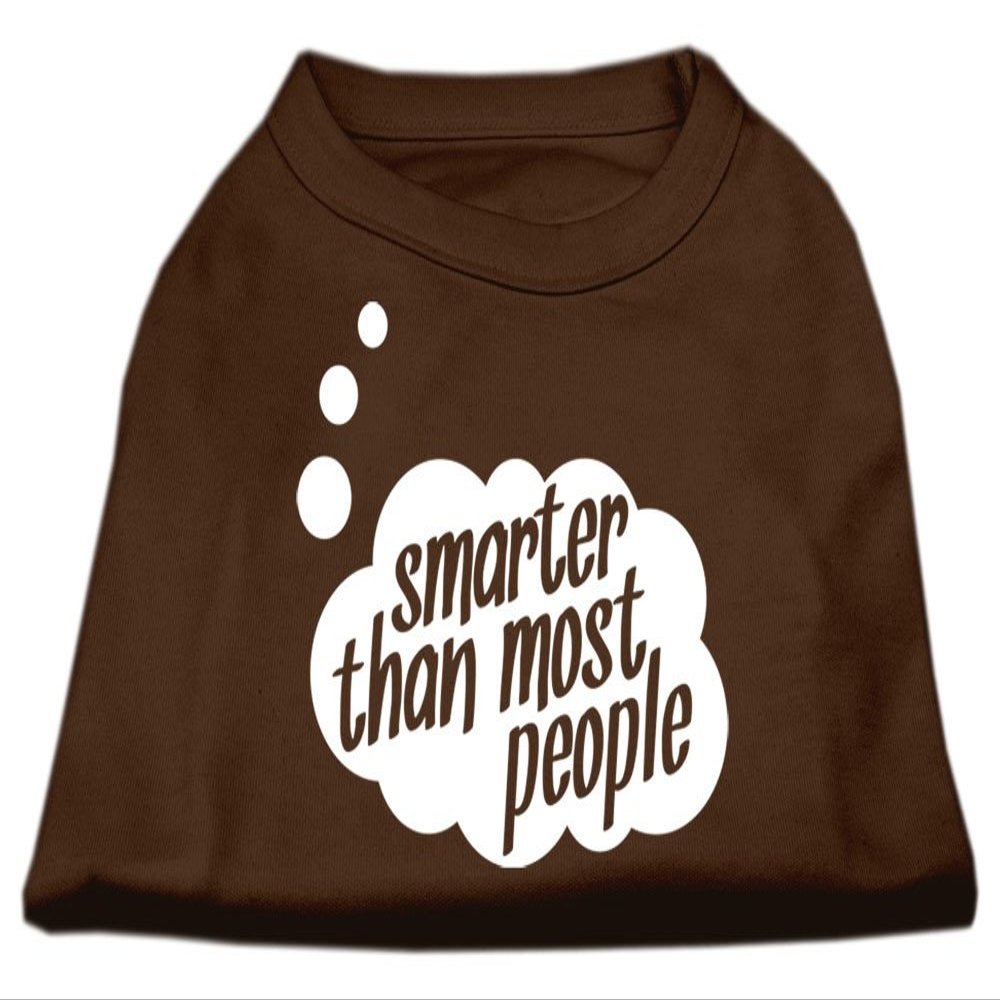 Smarter then Most People ScrPrinted Dog Dog Shirt Brown Lg (14)