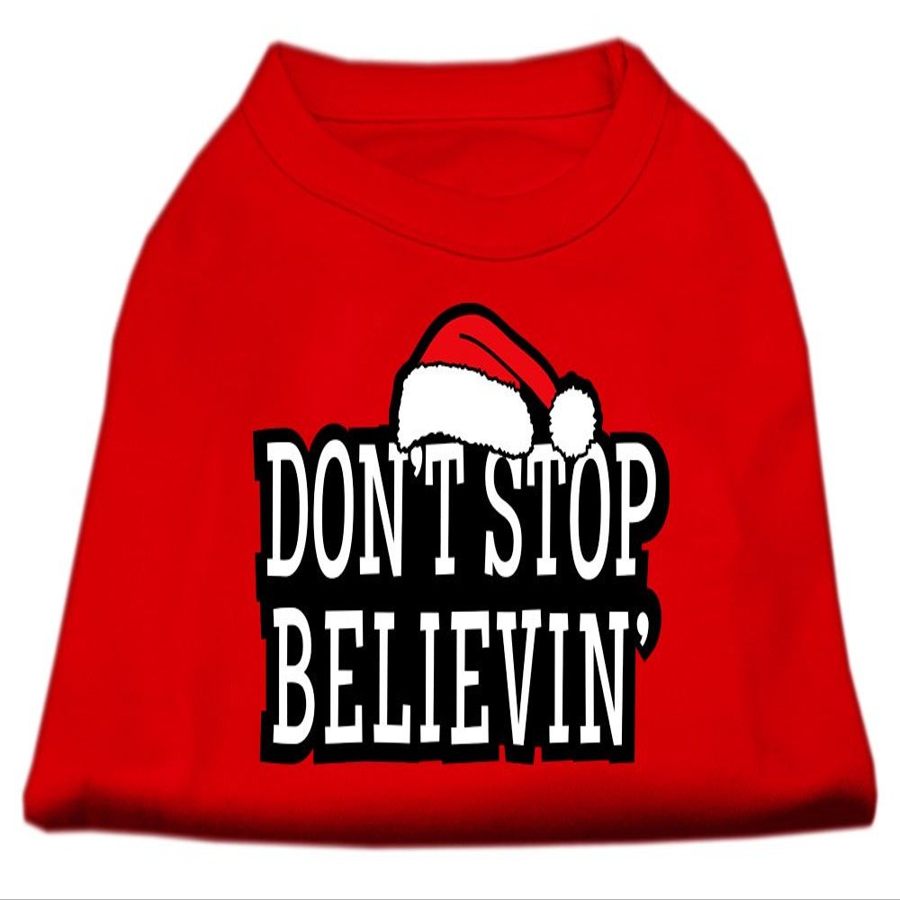 Don't Stop Believin' Dog Shirt Red XL (16)