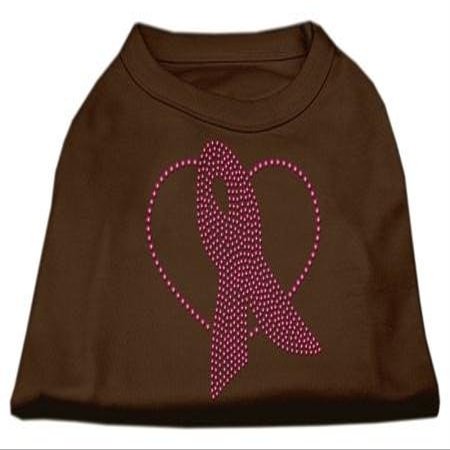 Mirage Pet Products Pink Ribbon Rhinestone Shirts Brown XS (8)