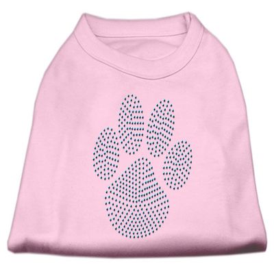 Blue Paw Rhinestud Rhinestone Dog Shirt Light Pink L (14)