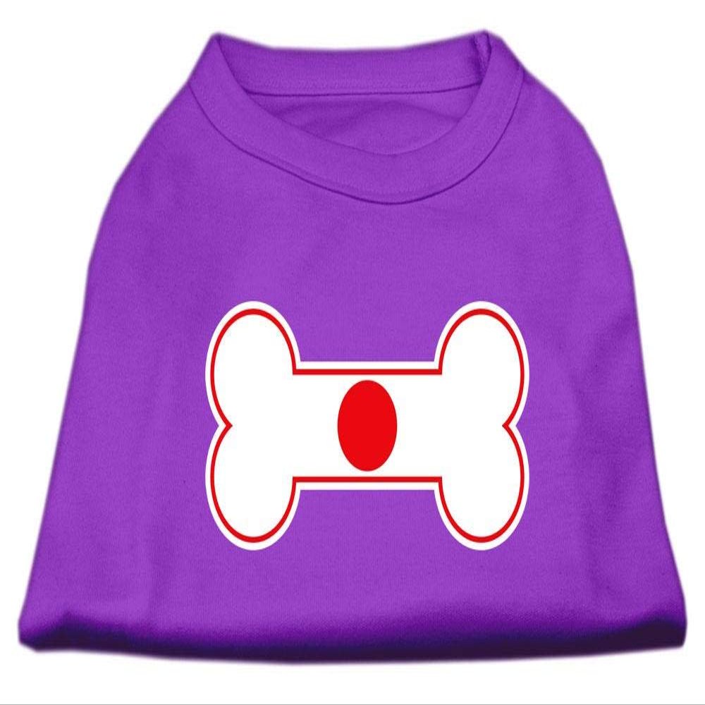 Bone Shaped Japan Flag Design Print Dog Shirt Purple XXL (18)