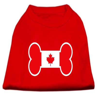 Bone Shaped Canadian Flag Screen Print Shirts Red XL 16