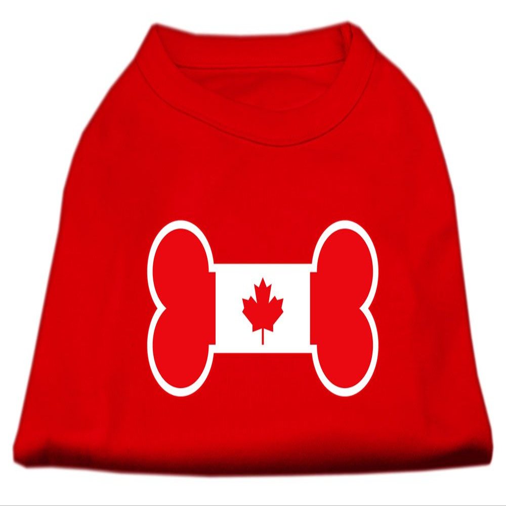 Bone Shaped Canadian Flag Screen Print Shirts Red XL 16