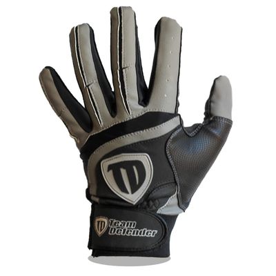 Team Defender Catcher's Thumb -Guard Protective Glove Gray| Black- Medium