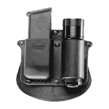 Fobus Tactical 6909 SF BH RT Standard Right Hand Conceal Carry Polymer Surefire Roto Belt Magazine Pouch For 9mm D. Stack + Surefire/Fenix TK20 - Black