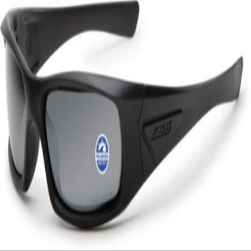 ESS 5B Sunglasses - Black Frame/Polarized Mirrored Gray Lenses