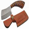 SANZ Damascus Hunting Knife 6.25 Inch - Small Cleaver Knife with Pakkawood Handle, Full Tang Blade & Sheath for Hunting, Camping & Outdoor uses for Men view 1