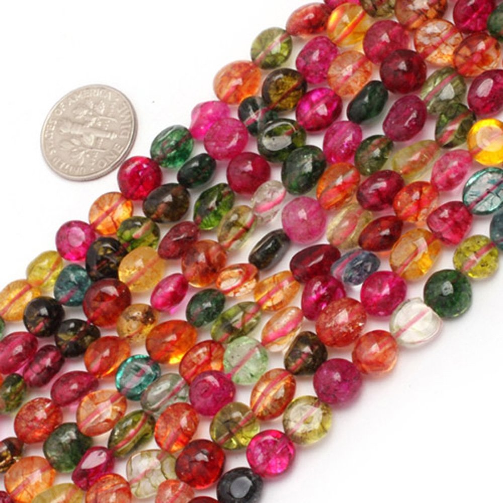 6x8mm Freeform Potato Shape Dyed Mixed Crystal Quartz Beads Strand 15 Inches Jewelry Making Beads