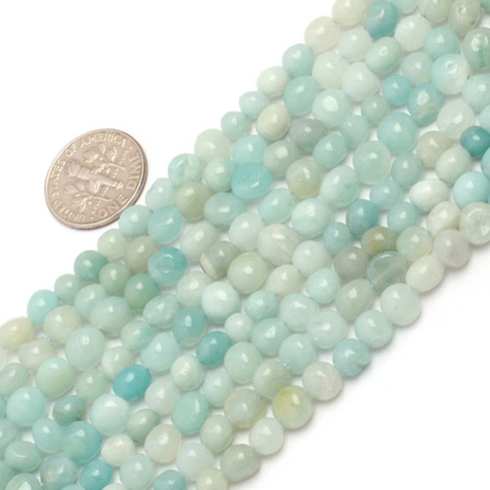 6x8mm Freeform Potato Shape Gemstone Pure Amazonite Beads Strand 15 Inches Jewelry Making Beads