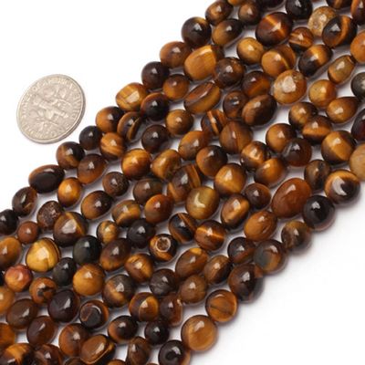 6x8mm Freeform Potato Shape Gemstone Yellow Tiger Eye Beads Strand 15 Inches Jewelry Making Beads