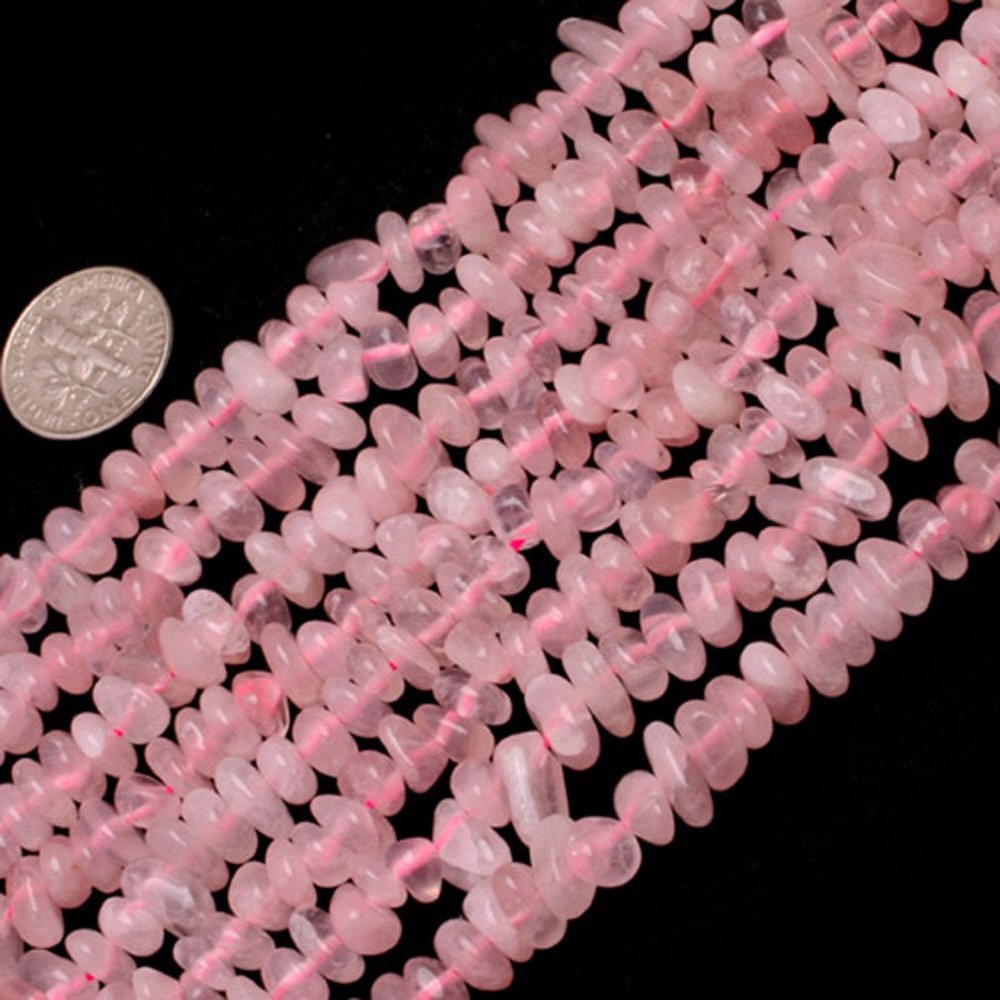 6x8mm Freeform Gemstone Rose Quartz Beads Strand 15 Inches Jewelry Making Beads