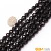 6mm Round Faceted(64 Faces)Gemstone AA Grade Black Agate Beads Strand 15 Inches Jewelry Making Beads view 2