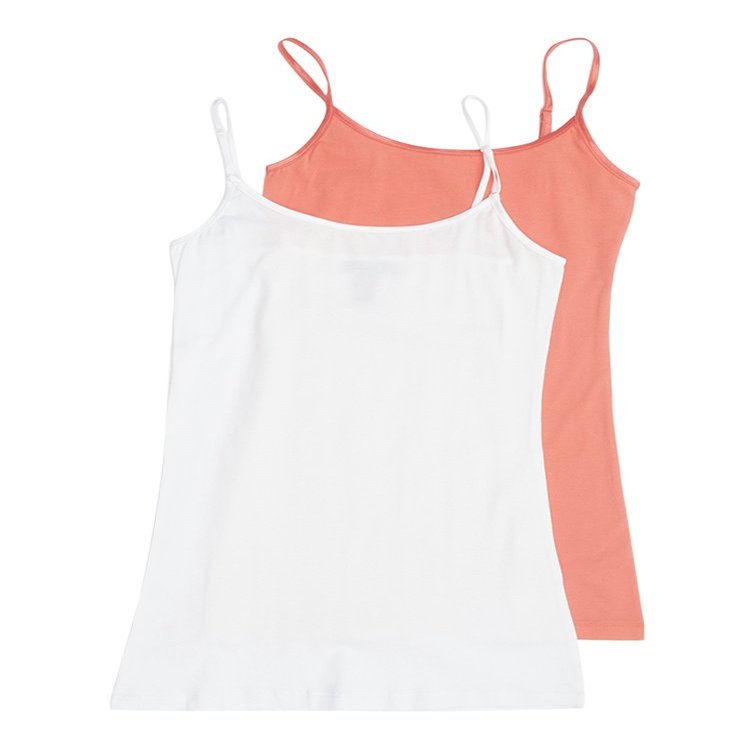 2 Pack Active Basic Women's Basic Tank Top Med White, Coral