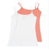 2 Pack Active Basic Women's Basic Tank Top Med White, Coral view 1