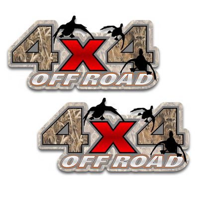 4x4 Off Road camo Ducks 6.2"x12.75" Set of 2 Mallard Hunting Decal Sticker for Truck SUV