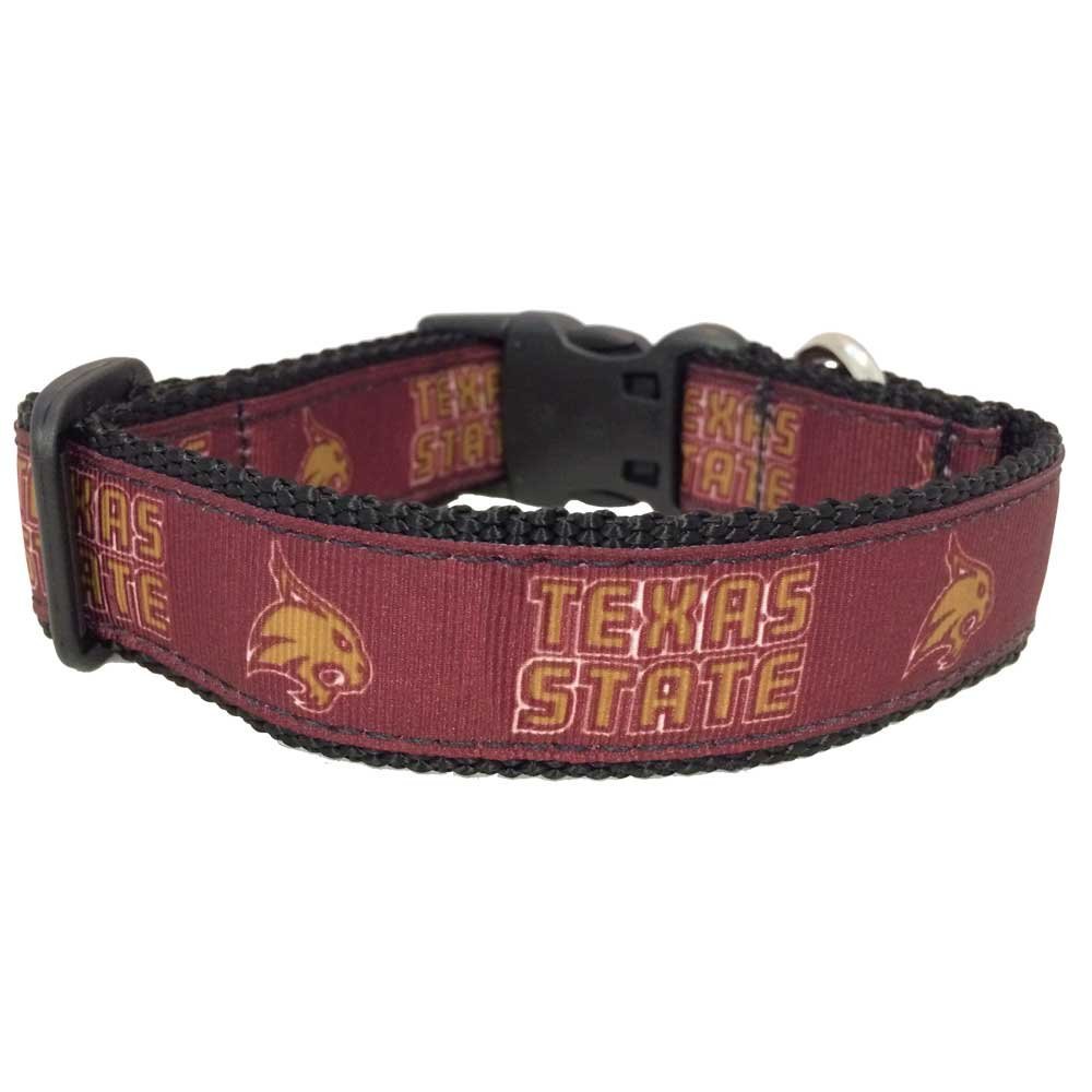 All Star Dogs NCAA Texas State Bobcats Dog Collar, Medium