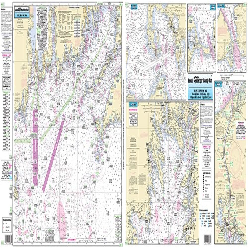 Offshore Buzzards Bay - Laminated Nautical Navigation & Fishing Chart by Captain Segull's Nautical Sportfishing Charts | Chart # BB14