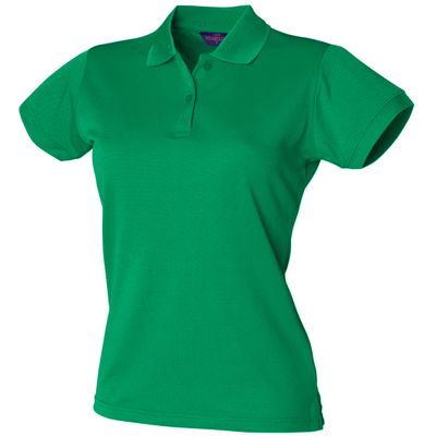 Henbury Womens/Ladies Coolplus Fitted Polo Shirt (3XL) (Kelly Green)