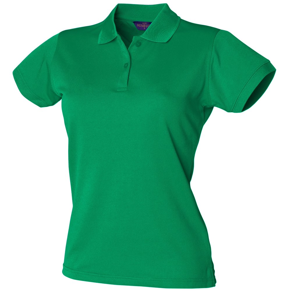 Henbury Womens/Ladies Coolplus Fitted Polo Shirt (3XL) (Kelly Green)