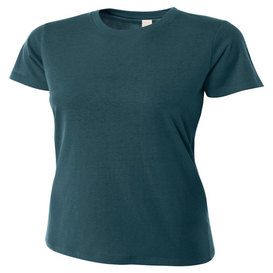 A4 Women's Combed Ring-spun Short-Sleeve Tee 2XL Steel Blue